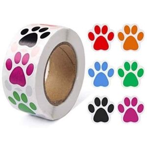 1 roll/500 dog paw stickers. 1"